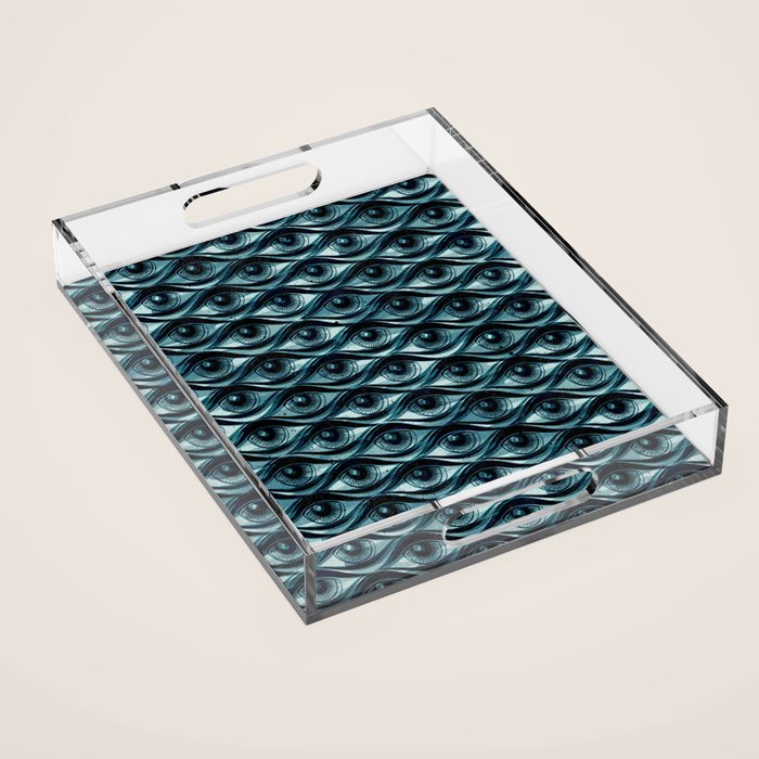 Hypnotized - vintage blue Acrylic Tray Gallery Image 1