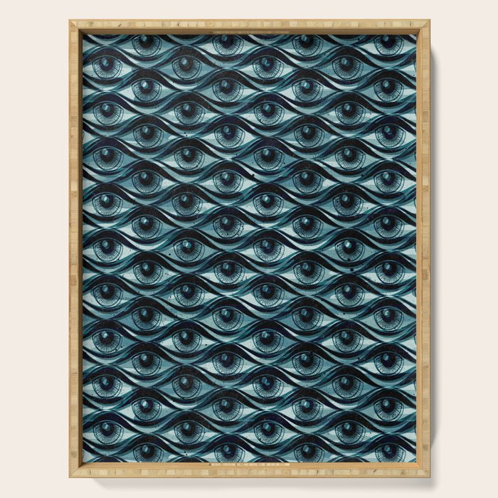 Hypnotized - vintage blue Serving Tray Gallery Image 1