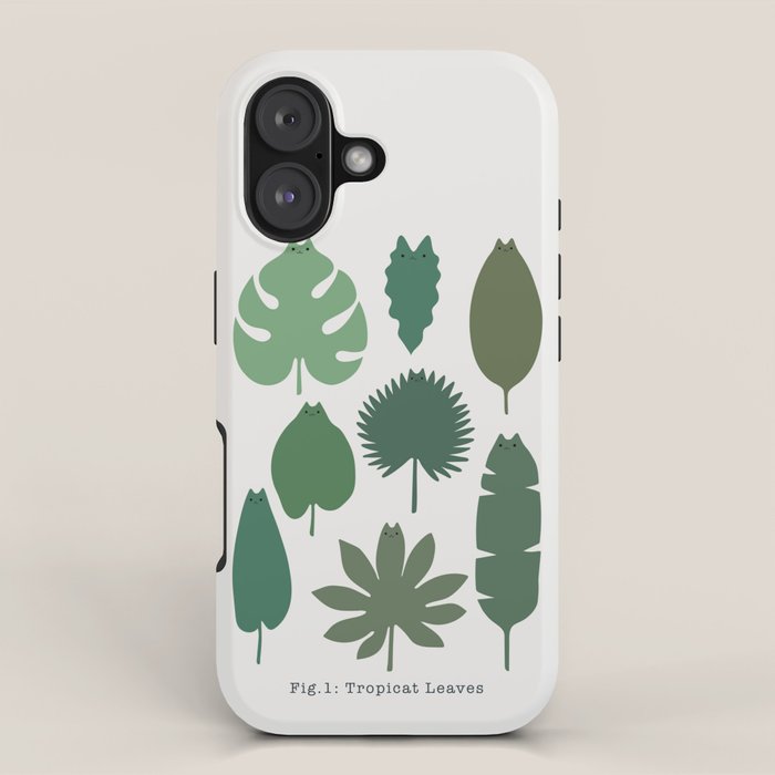 Cat and Plant 39: Tropicat Leaves iPhone Case Gallery Image 1