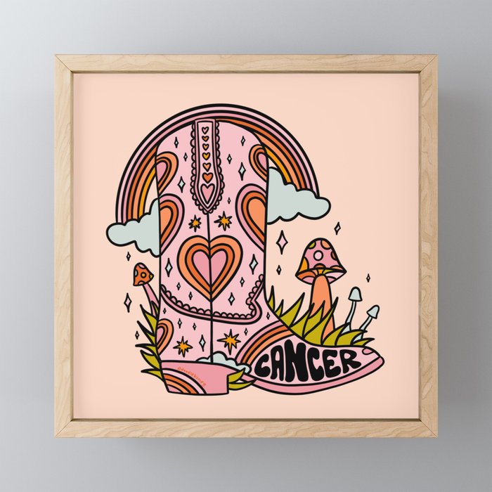 Cancer Cowboy Boot Mini Art Print Gallery Image 1