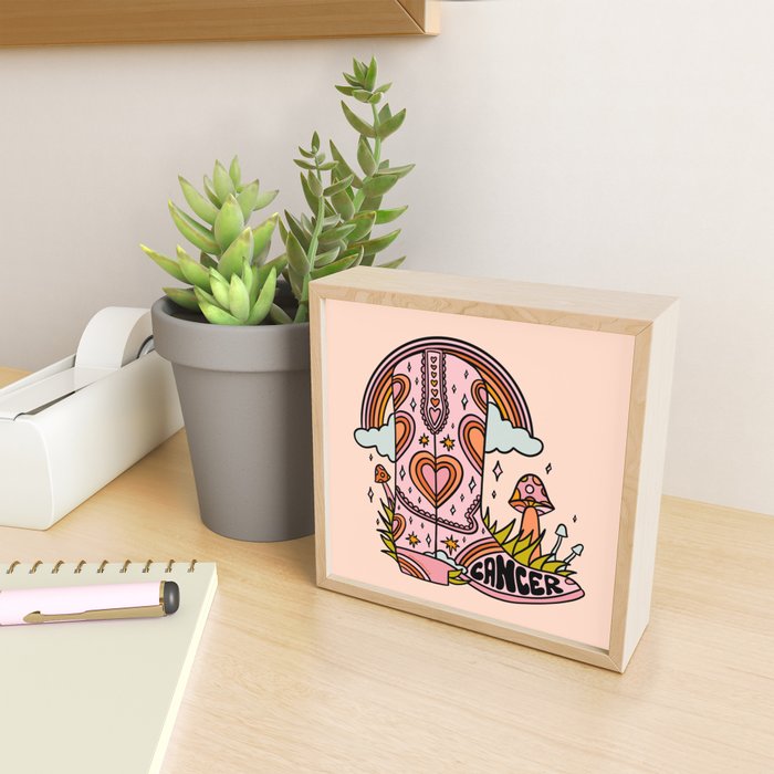 Cancer Cowboy Boot Mini Art Print Gallery Image 2