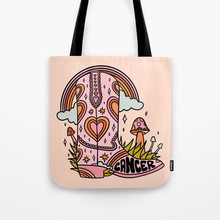 Cancer Cowboy Boot Tote Bag Gallery Image 1
