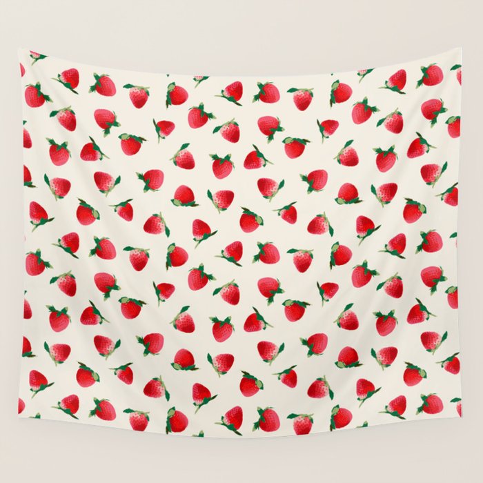 Strawberry pattern Wall Tapestry Gallery Image 1
