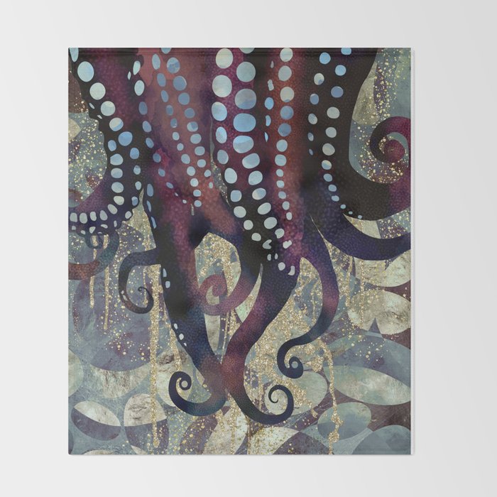 Metallic Ocean II Throw Blanket Gallery Image 2