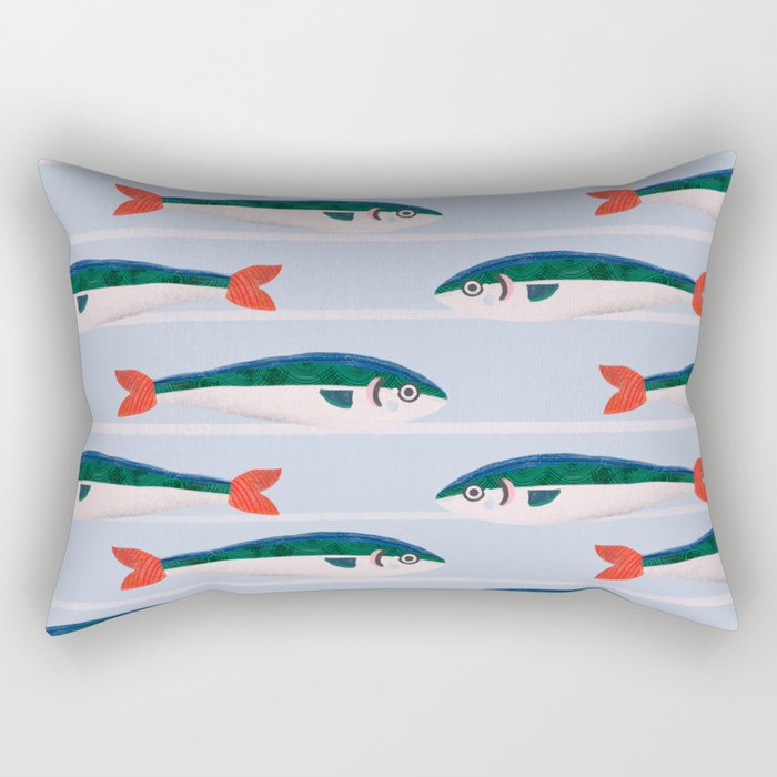 Large Sardines Pattern Rectangular Pillow Gallery Image 1