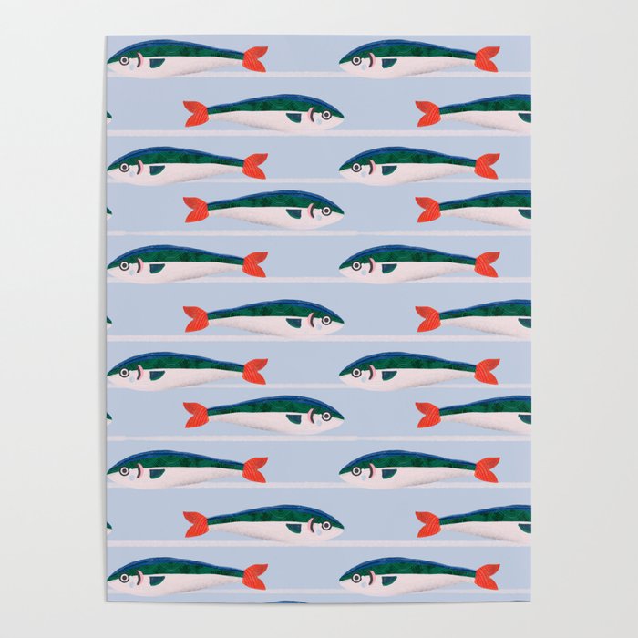 Large Sardines Pattern Poster Gallery Image 4