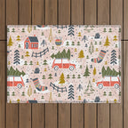 Home For The Holidays Blush Pink Christmas Outdoor Rug Gallery Image 1