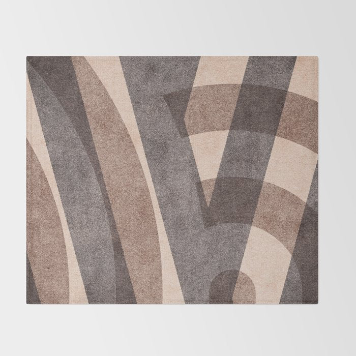ABSTRACT ALPHABET / Decorative M Throw Blanket Gallery Image 2