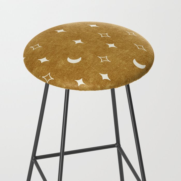 moon and stars - mustard Stool Gallery Image 2