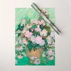 Pink Roses Van Gogh Wrapping Paper Gallery Image 1