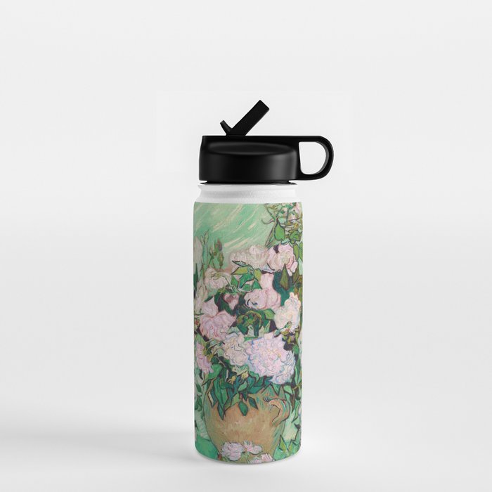 Pink Roses Van Gogh Water Bottle Gallery Image 1