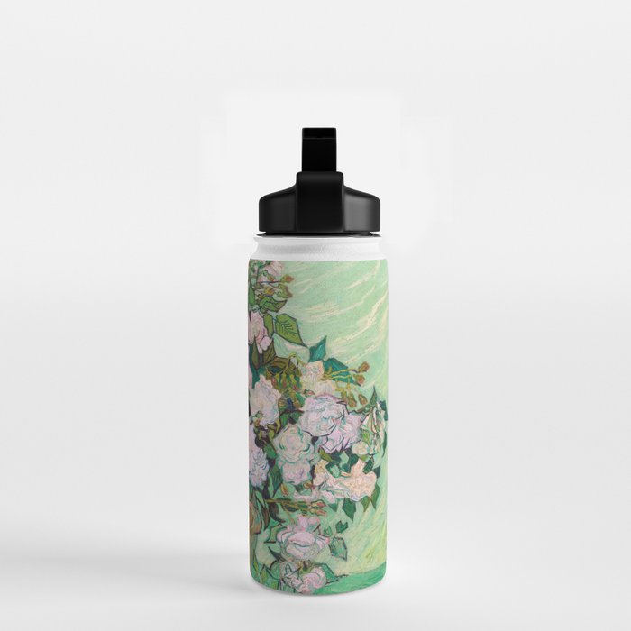 Pink Roses Van Gogh Water Bottle Gallery Image 2