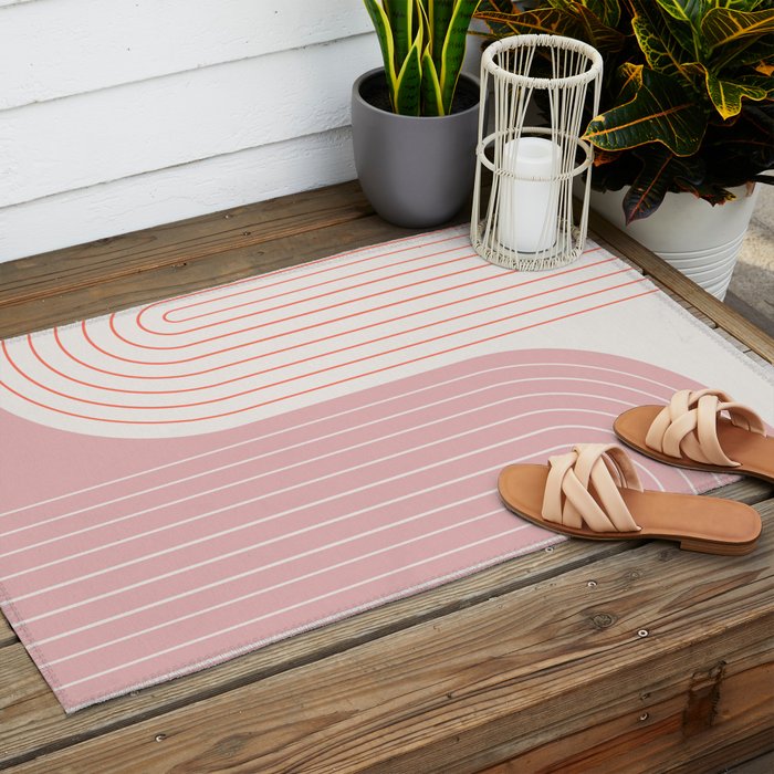 Two Tone Line Curvature XIX Outdoor Rug Gallery Image 2