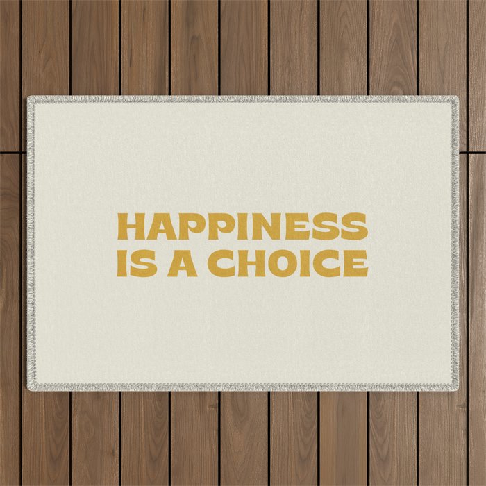 Happiness is a choice - gold Outdoor Rug Gallery Image 1
