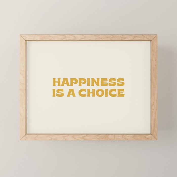 Happiness is a choice - gold Mini Art Print Gallery Image 1