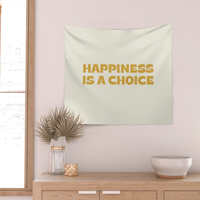 Happiness is a choice - gold Wall Tapestry Gallery Image 2