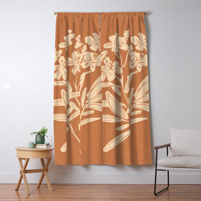 Minimalist Flowers 4 Window Curtain Gallery Image 1