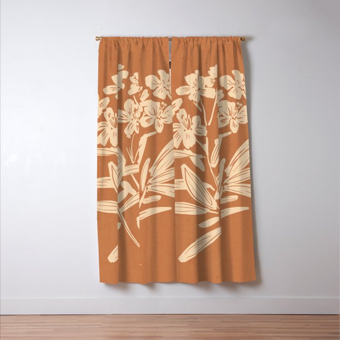 Minimalist Flowers 4 Window Curtain Gallery Image 3