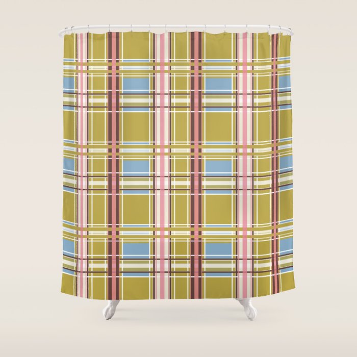 Subtle Plaid Warmth Shower Curtain Gallery Image 1