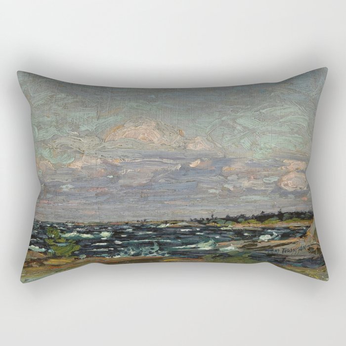 Tom Thomson Windy Day- Rough Weather in the Islands 1914. Canadian Landscape Artist Rectangular Pillow Gallery Image 2