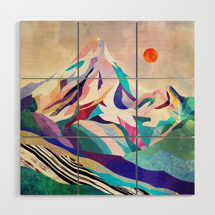 Mountain peak Wood Wall Art Gallery Image 1