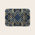 Art Deco Fancy Blue Bath Mat Gallery Image 1