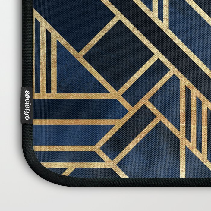 Art Deco Fancy Blue Laptop Sleeve Gallery Image 3