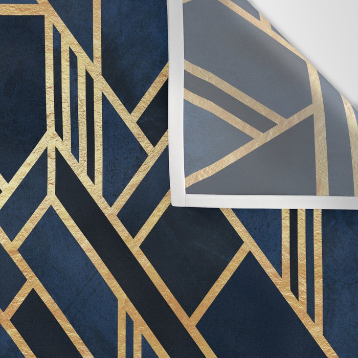 Art Deco Fancy Blue Wall Tapestry Gallery Image 3