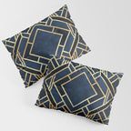 Art Deco Fancy Blue Pillow Sham Gallery Image 3