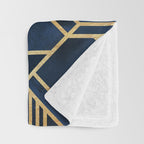 Art Deco Fancy Blue Throw Blanket Gallery Image 3