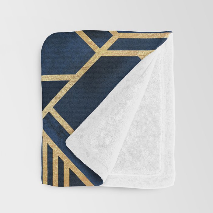 Art Deco Fancy Blue Throw Blanket Gallery Image 3