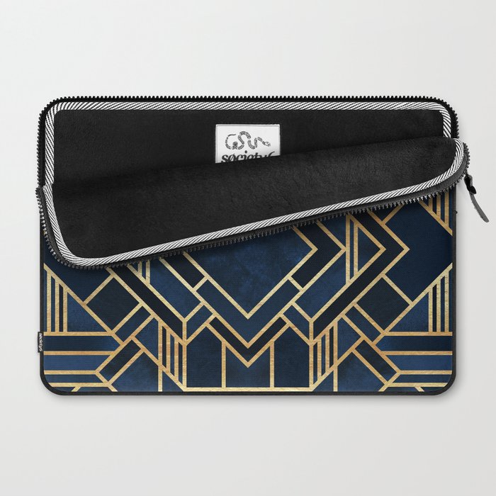 Art Deco Fancy Blue Laptop Sleeve Gallery Image 2