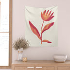 Linocut Flower / Viva Magenta Wall Tapestry Gallery Image 2