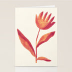 Linocut Flower / Viva Magenta Stationery Card Gallery Image 2