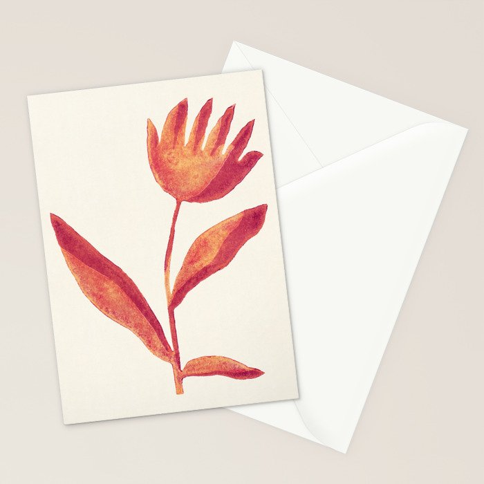 Linocut Flower / Viva Magenta Stationery Card Gallery Image 2