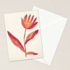 Linocut Flower / Viva Magenta Stationery Card Gallery Image 2