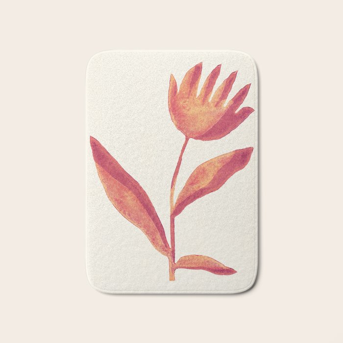 Linocut Flower / Viva Magenta Bath Mat Gallery Image 1