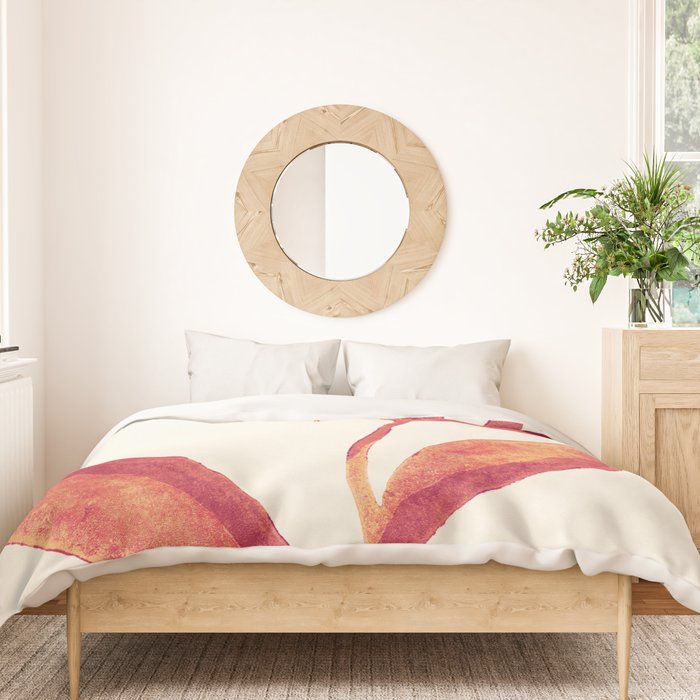 Linocut Flower / Viva Magenta Duvet Cover Gallery Image 3