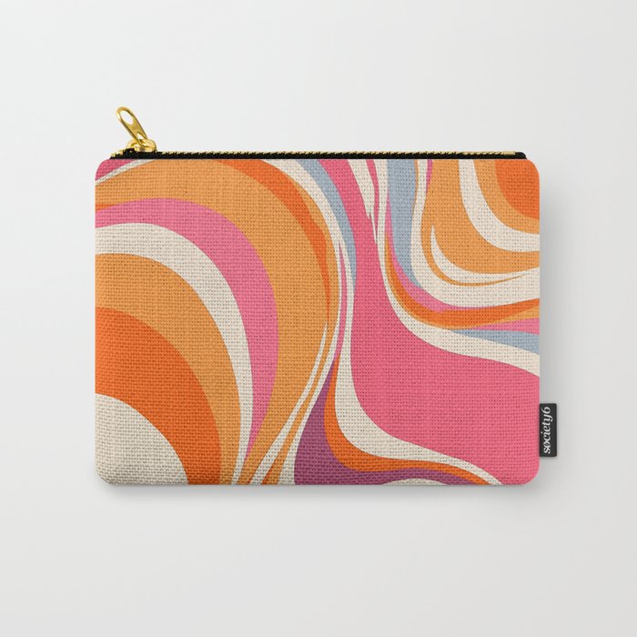 Abstract Swirl Groovy Retro 70s Carry All Pouch Gallery Image 1