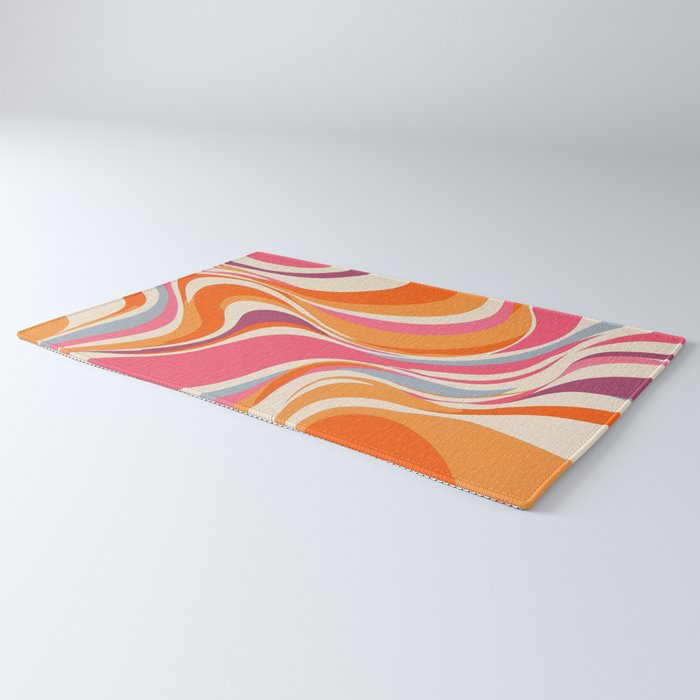 Abstract Swirl Groovy Retro 70s Rug Gallery Image 3