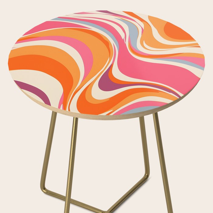 Abstract Swirl Groovy Retro 70s Side Table Gallery Image 2