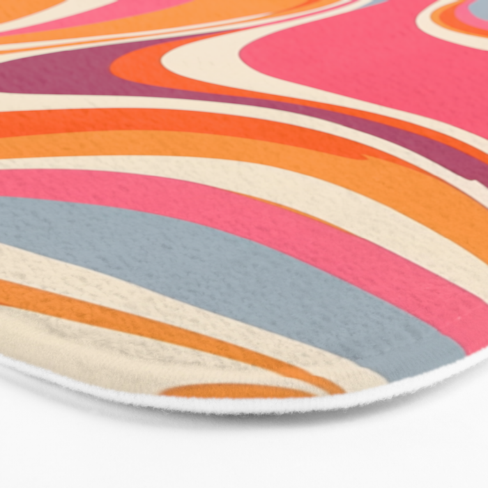 Abstract Swirl Groovy Retro 70s Bath Mat Gallery Image 3