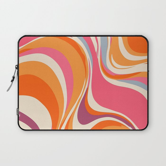 Abstract Swirl Groovy Retro 70s Laptop Sleeve Gallery Image 1