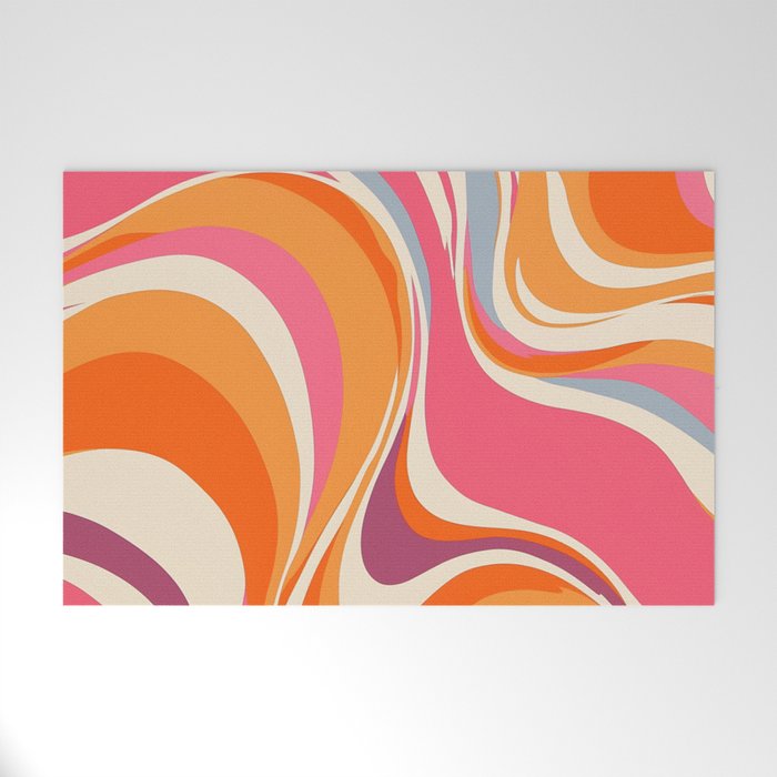 Abstract Swirl Groovy Retro 70s Welcome Mat Gallery Image 1
