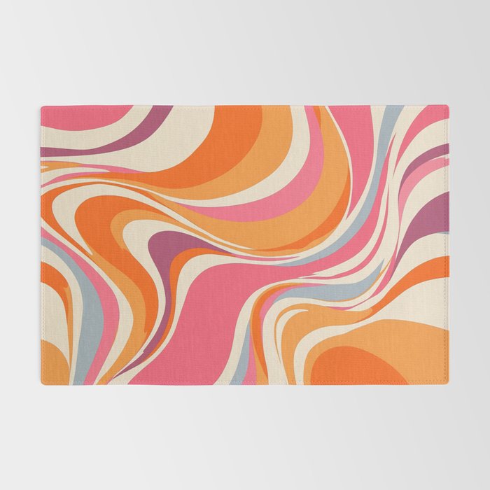 Abstract Swirl Groovy Retro 70s Rug Gallery Image 2