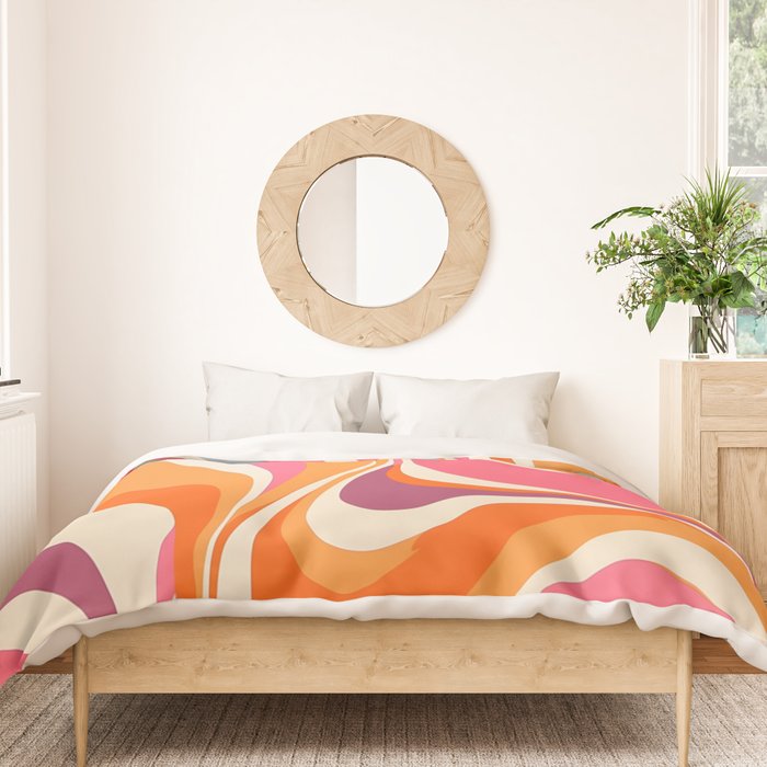 Abstract Swirl Groovy Retro 70s Duvet Cover Gallery Image 3