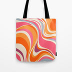 Abstract Swirl Groovy Retro 70s Tote Bag Gallery Image 1