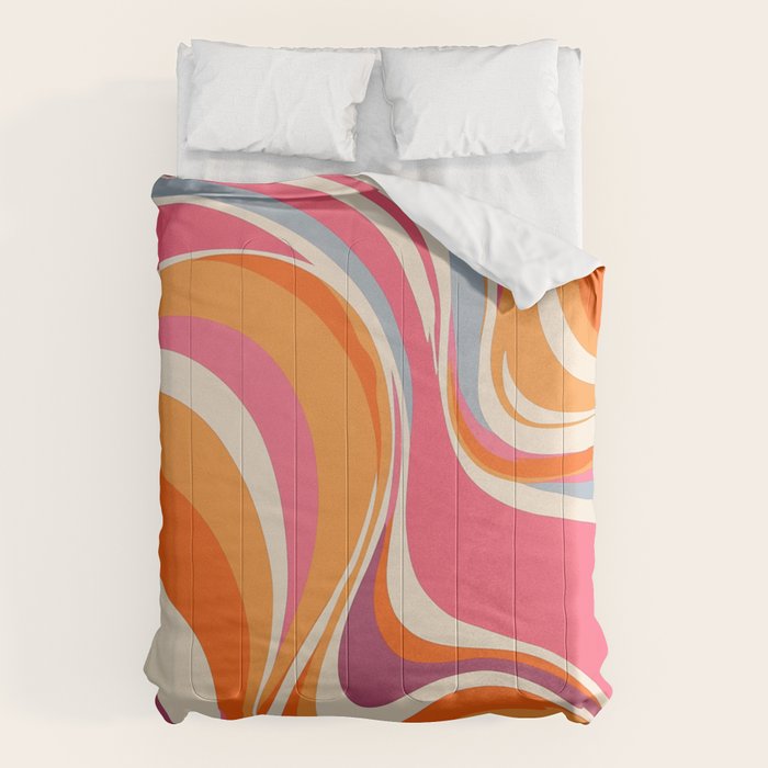Abstract Swirl Groovy Retro 70s Comforter Gallery Image 1