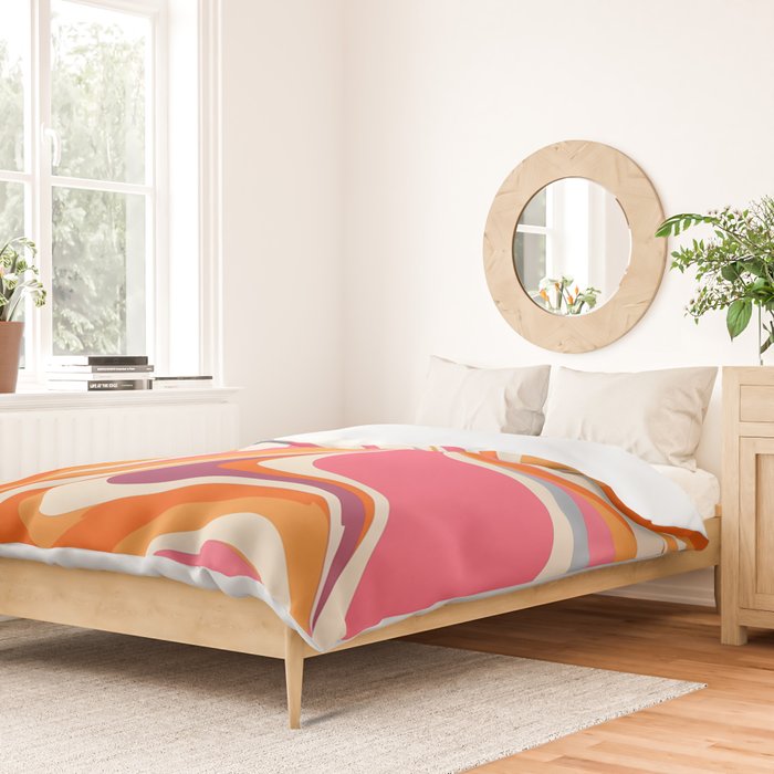 Abstract Swirl Groovy Retro 70s Duvet Cover Gallery Image 2