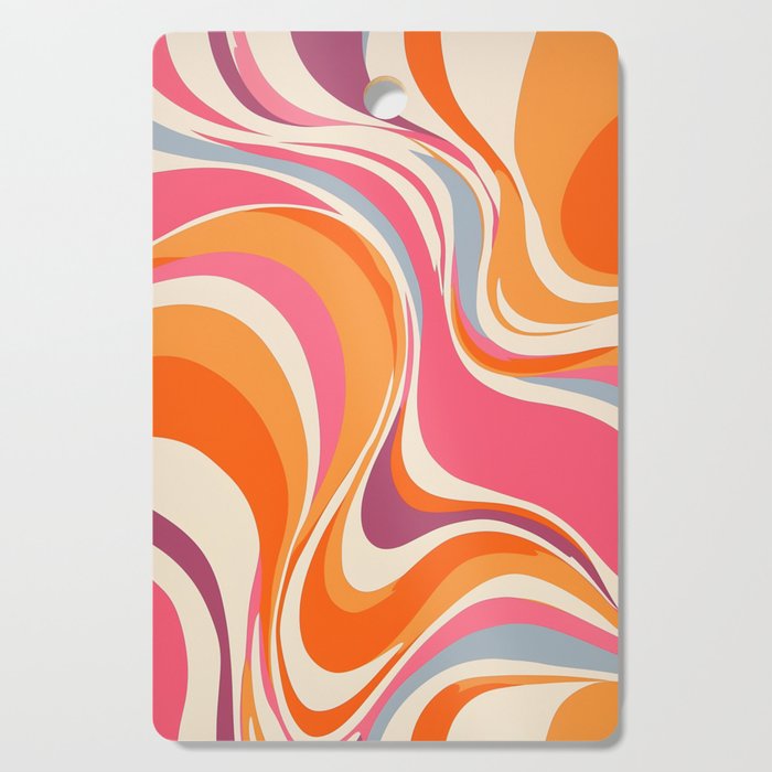 Abstract Swirl Groovy Retro 70s Cutting Board Gallery Image 1
